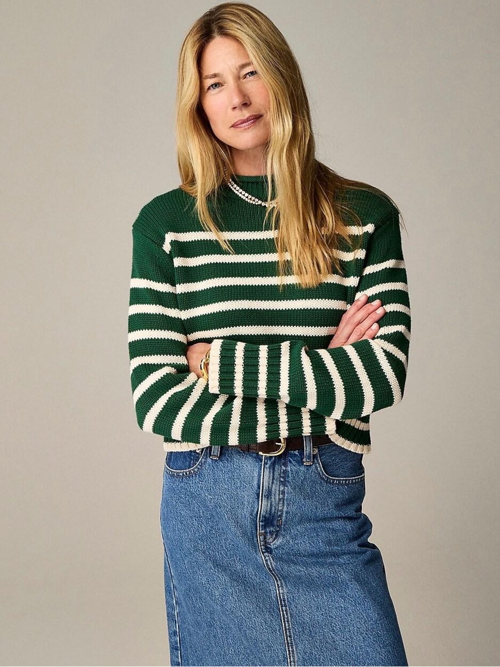 J. Crew Striped Roll Neck Sweater